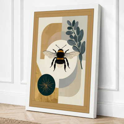 Spider in Geometry Mid-Century - Wrapped Canvas