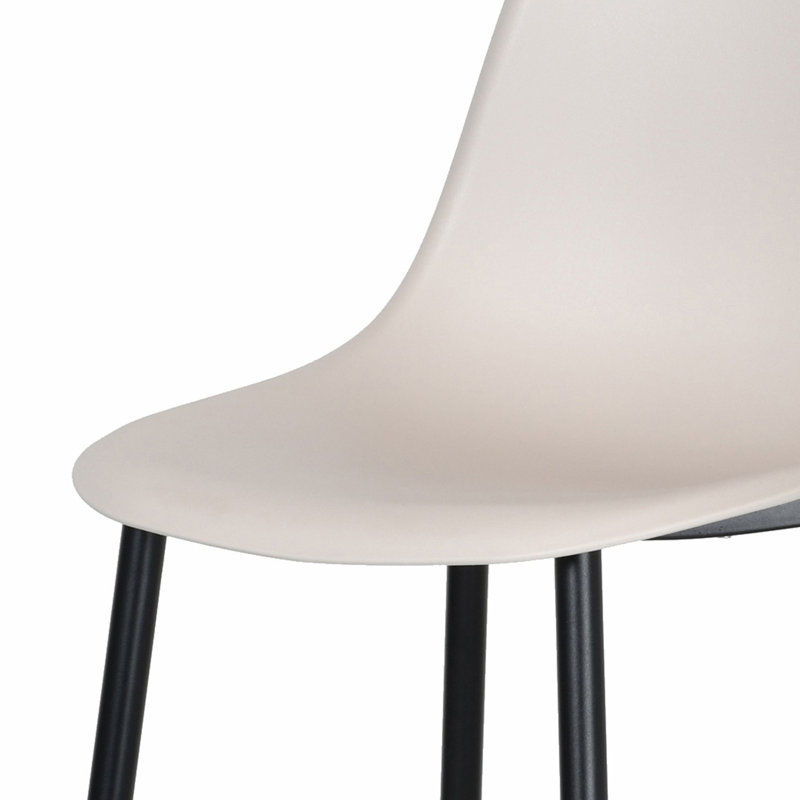 Aspen Gloss White Sintered Stone Square Table with 2 Curve Plastic Chairs - Modern Dining Set, Calico