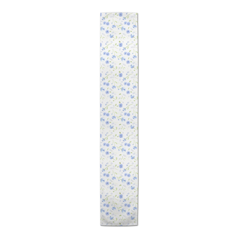 Hasan Rectangle Floral Polyester Table Runner, 72" x 16"