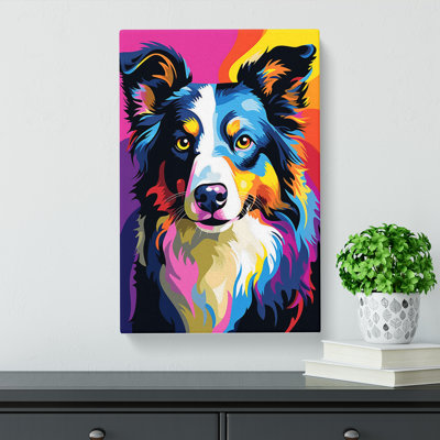 Border Collie Pop - Wrapped Canvas