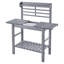 Table de rempotage, poste de travail de jardinage extérieur avec évier, plateau de table réglable en bois de 37 à 55 po, poste de travail de jardin avec tablettes de rangement, crochets pour patio, cour arrière, gris classique