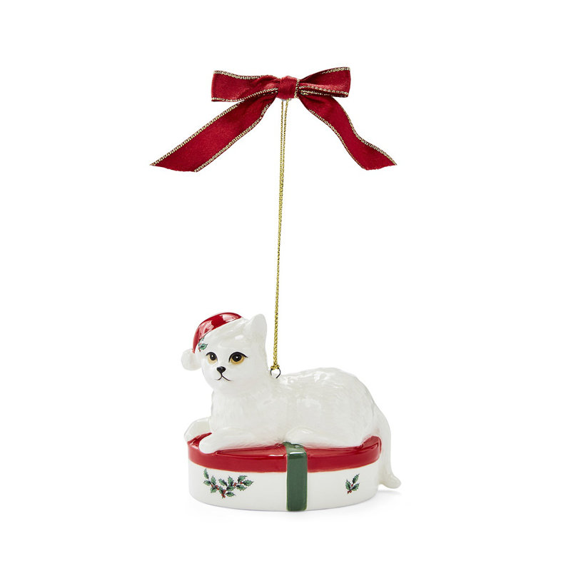 Spode, Christmas Tree - Giftbox Kitten Ornament