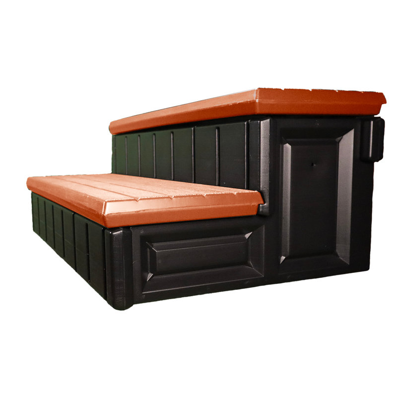 Confer Plastics 36" Storage Spa Steps Espresso, Taupe