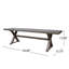 Banc de salle à manger d'extérieur moderne en aluminium, gris foncé