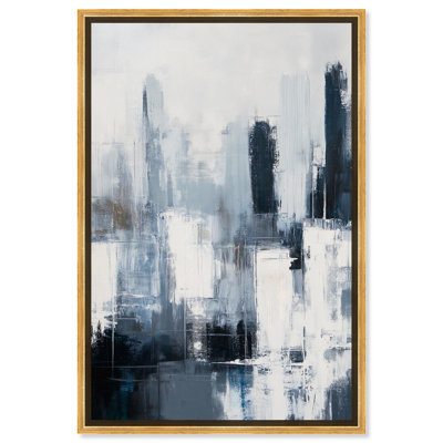 «Gray Matter Canvas», art abstrait bleu par Art Remedy
