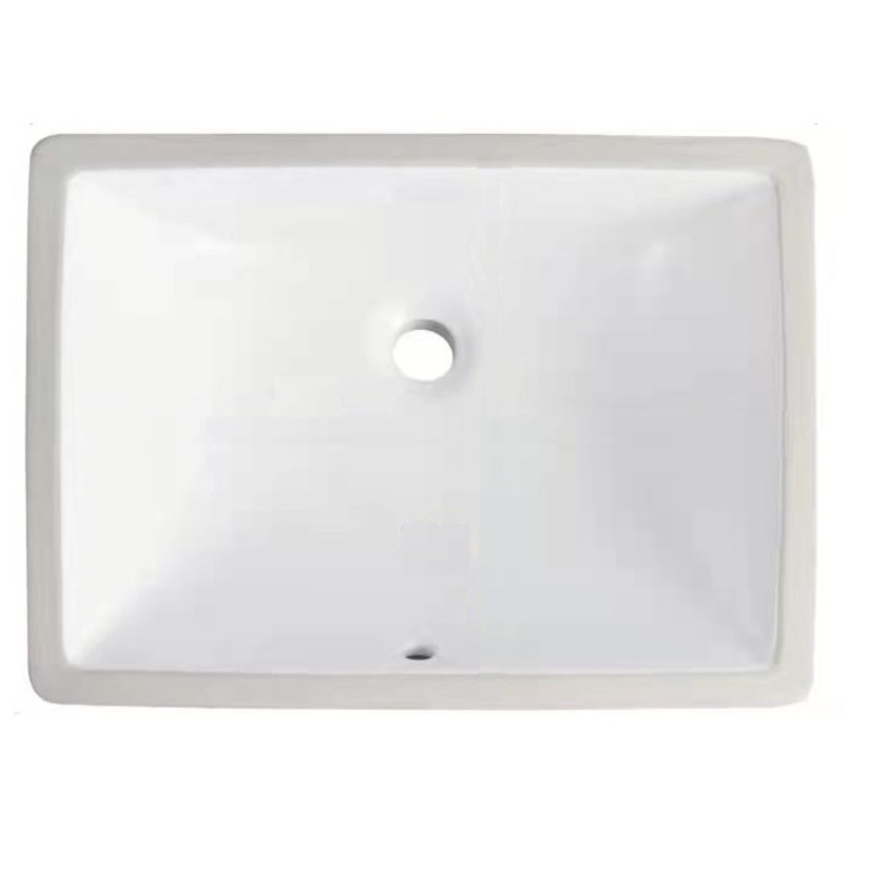 Lavabo de salle de bain rectangulaire encastré en céramique blanche avec trop-plein 13,125 po Kube Bath