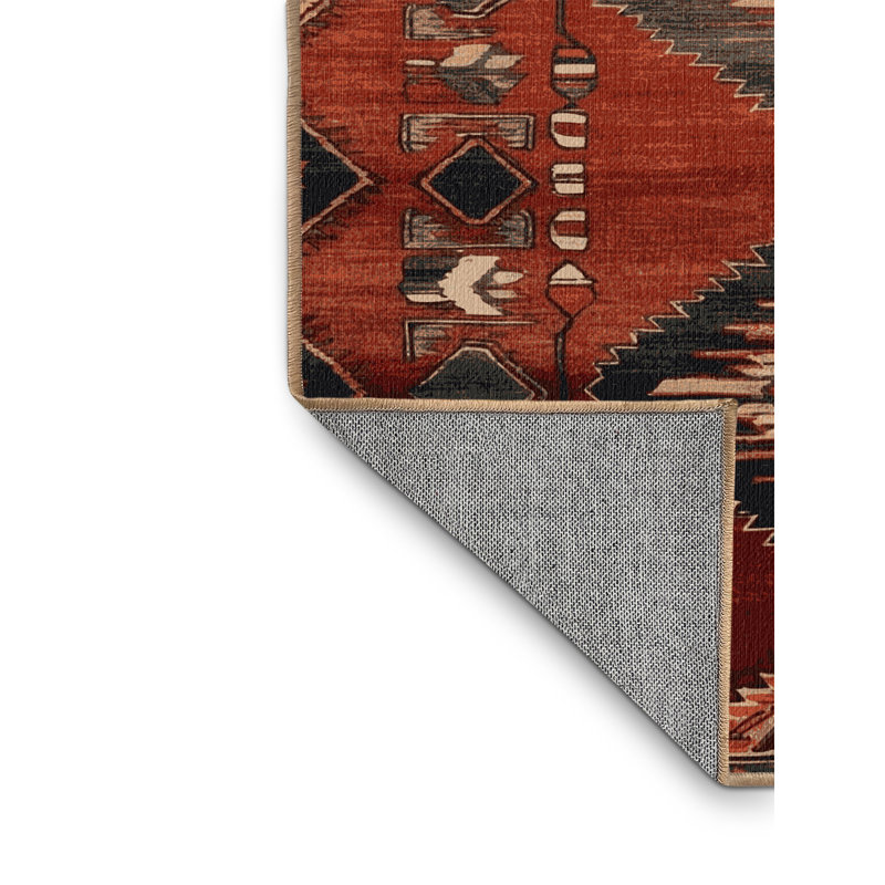 Machine Washable Turkish Brown Area Rug, Round 5'
