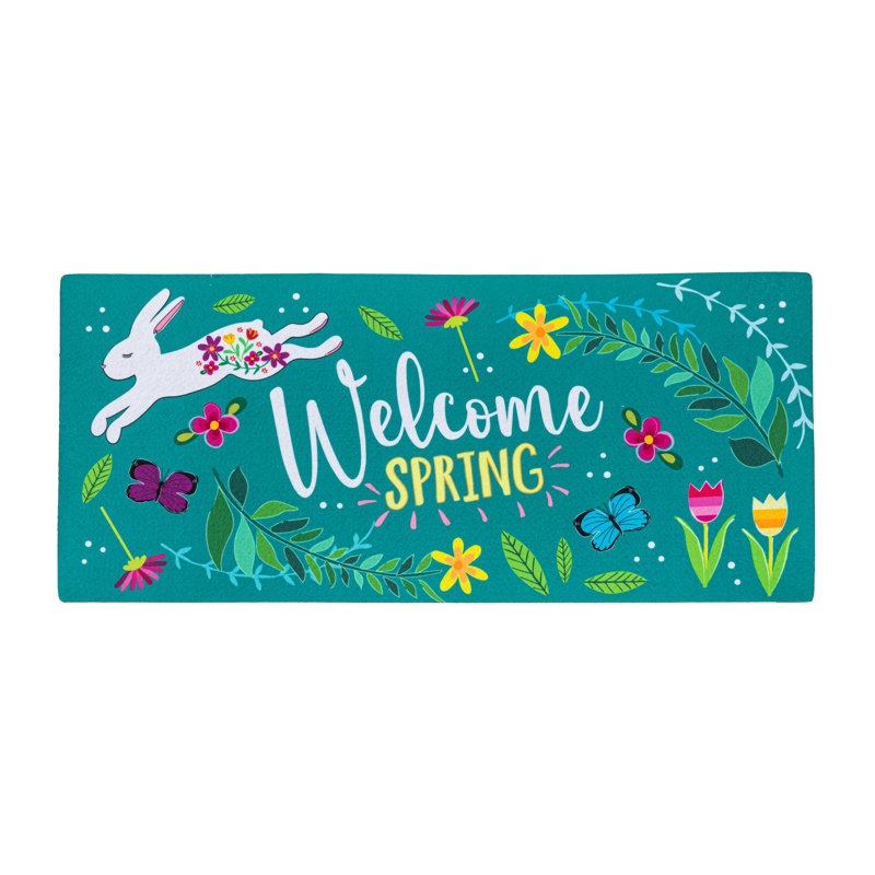 Tapis de bienvenue Welcome Spring Bunny Sassafras