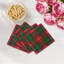 Serviettes cocktail en satin de coton tartan-121871326