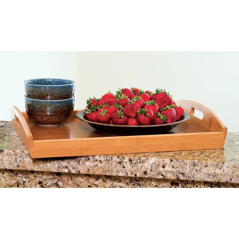 Plateau en bambou, fond en placage