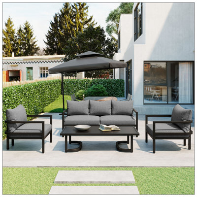 Multi-Person Outdoor Steel Sofa Set, Waterproof, Anti-Rust And Anti-Uv, Suitable For Gardens And Lawns
