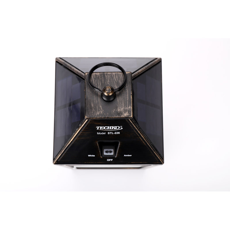 12.88 Outdoor Vintage Solar LED Lantern with Auto Dawn-to-Dusk Sensor