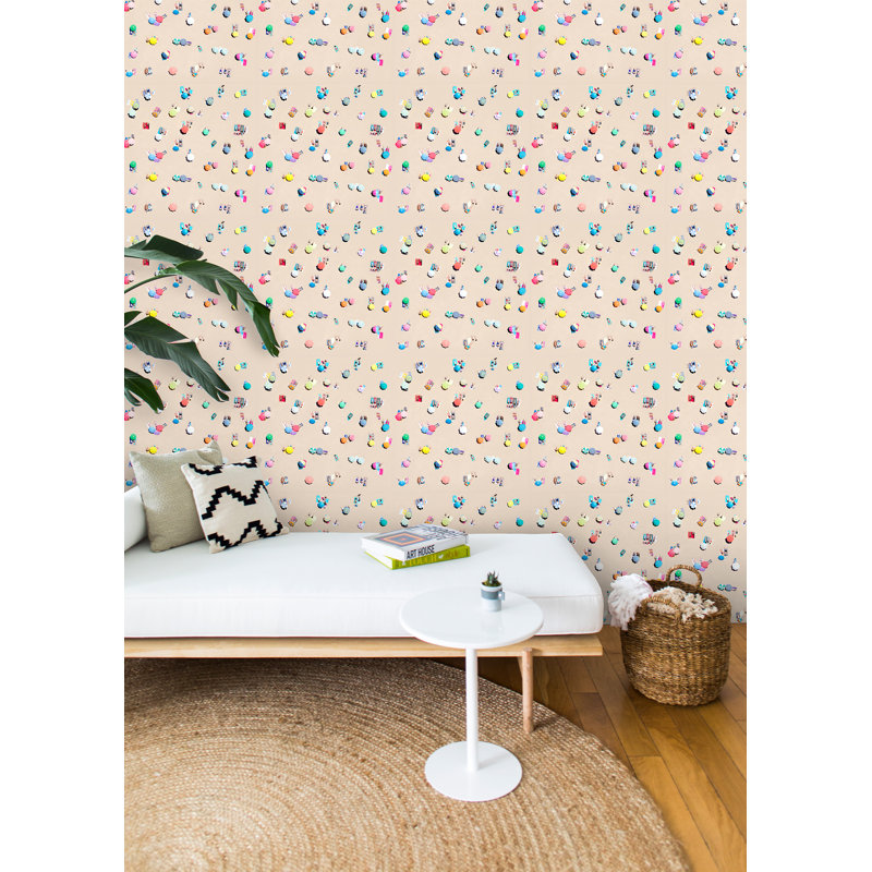 Beach Umbrellas 10' L x 24" W Wallpaper Roll, Faux Grasscloth