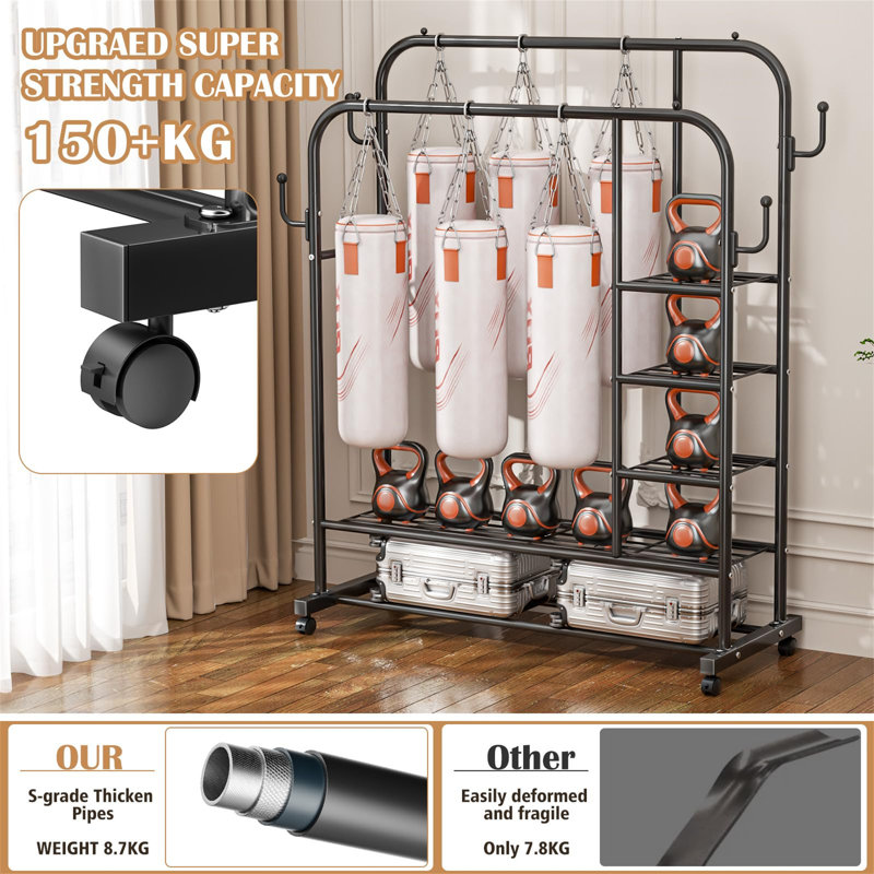 109cm Rolling Clothing Rack, Black