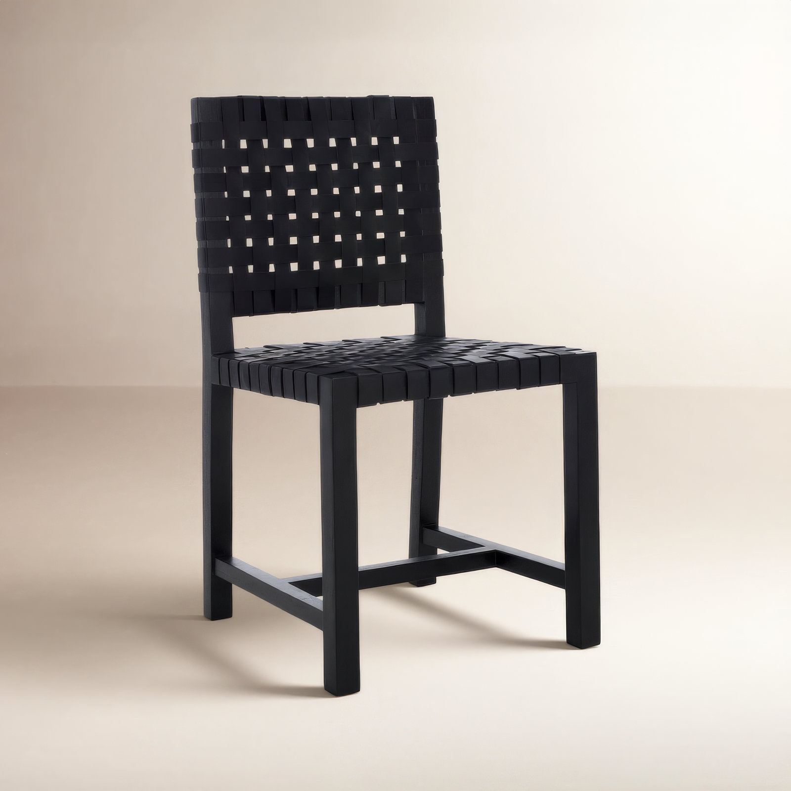 Erline 18.11'' H Leather Upholstered Side Chair, Black/Black