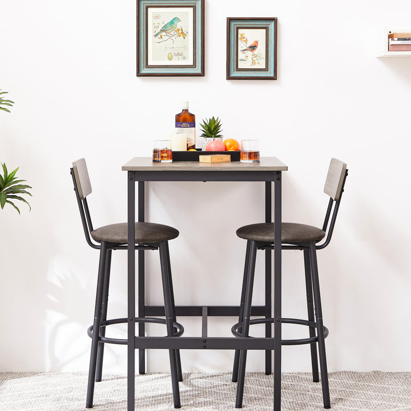 Élégante table de bar et tabouret, l'unité centrale grise, rehausse l'esthétique de votre ensemble 3, le siège de l'unité centrale crée un endroit confortable dans la maison