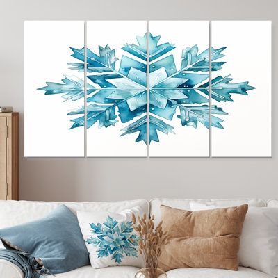 «Christmas Snowflake Pink II - Botanicals», art mural 4 pièces