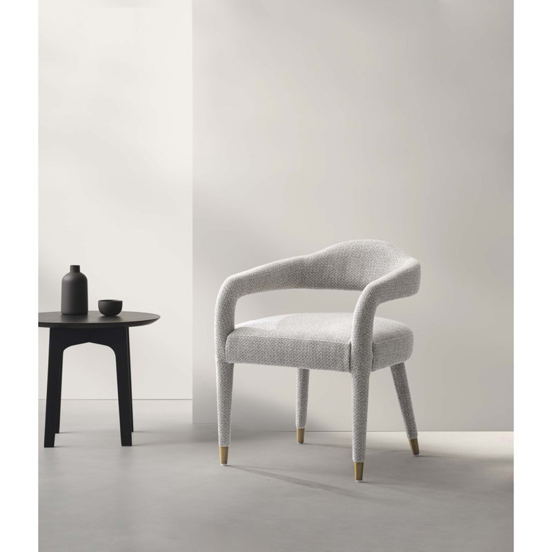 Fauteuil en tweed rembourré Aspen, Argent argent