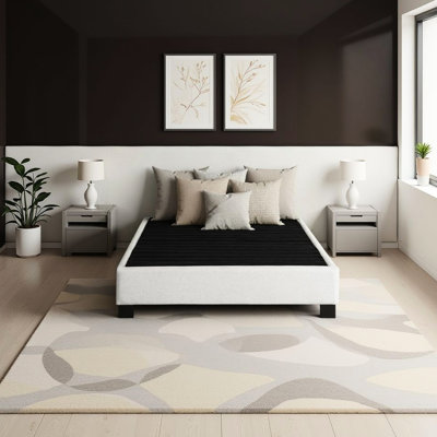 Oatmeal Modern Queen Bed