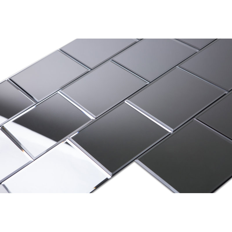 7" x 7" Beveled Glass Subway Tile