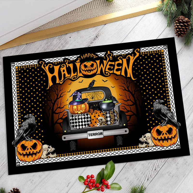 Paillasson antidérapant pour l'extérieur d'Halloween, C