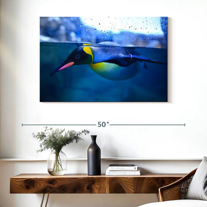Brampt Penguin Swimming, 26" H x 39" W