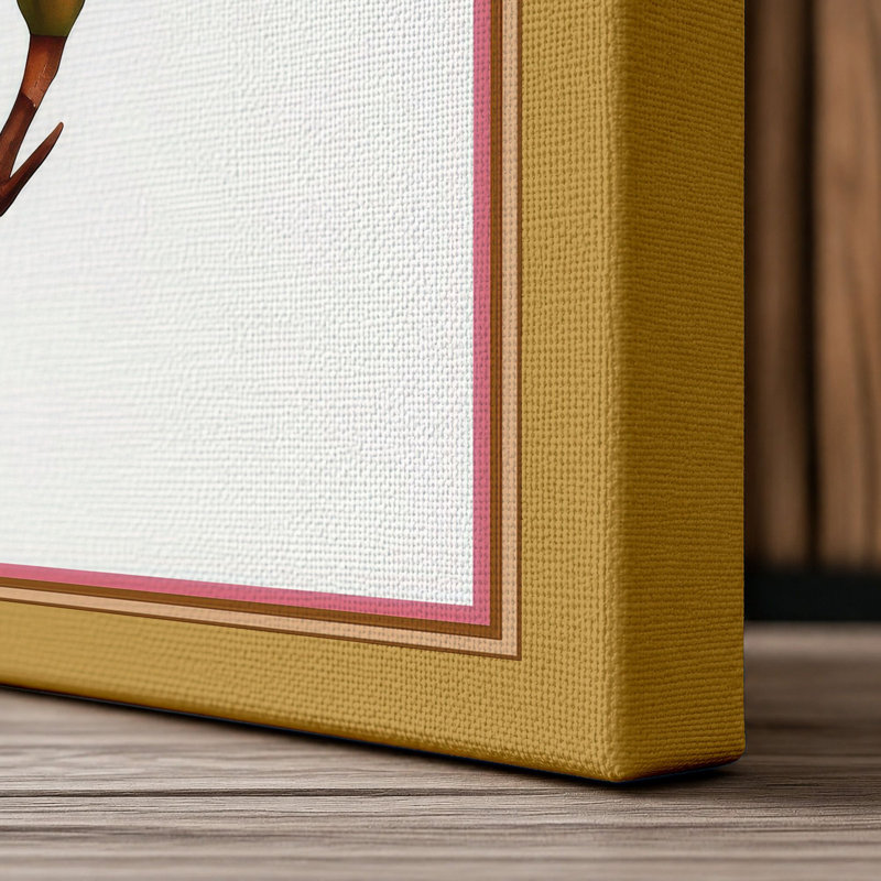 Magnolia Blossom Botanical - Wrapped Canvas, 18x12 - 45.7 x 30.5 cm, Ochre Border
