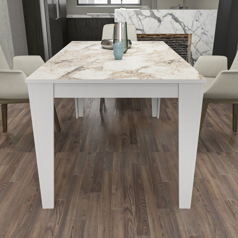 Ferro Beech Dining Table, White