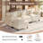 108'' Modular L-Shaped Sectional Sofa with Ottoman, Chenille Cloud Couch with Side Pocket & USB Ports for Living Room or Apartment,Beige-1503799269