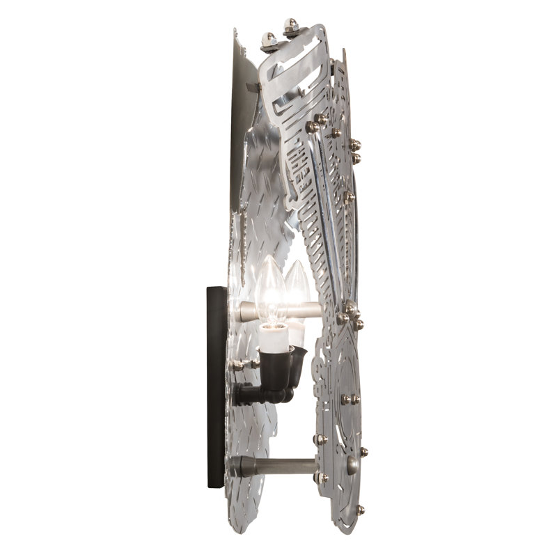 2 - Light Flush Mounted Sconce, Steel