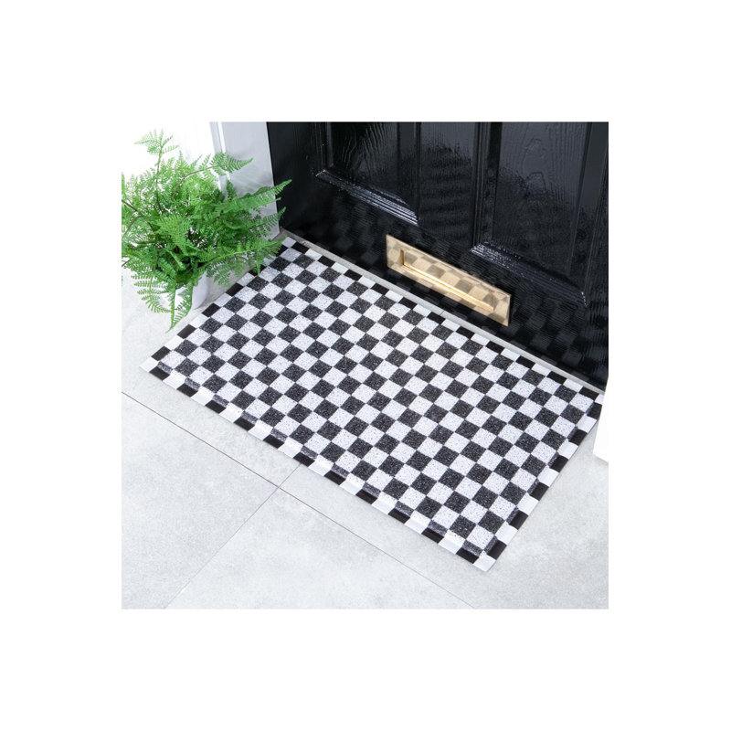 Non-Slip Checkered Doormat, 16" x 28"