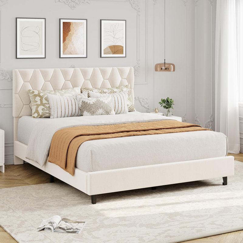 Bed Frame, UK DOUBLE, Off white