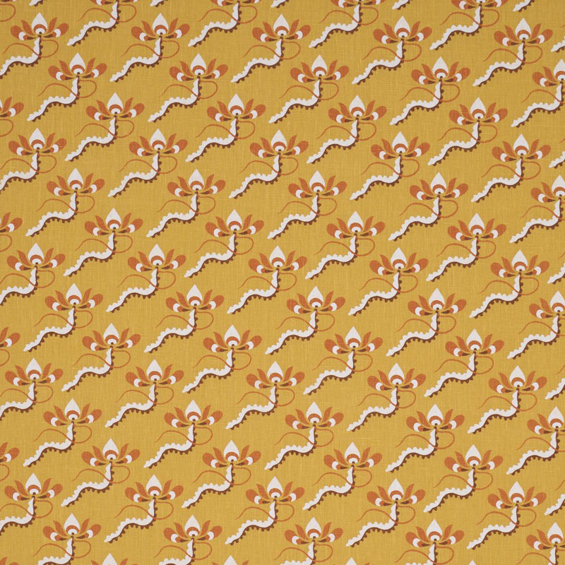 Tissu arc-en-ciel Schumacher X Laura Gonzalez Bombay, Orange