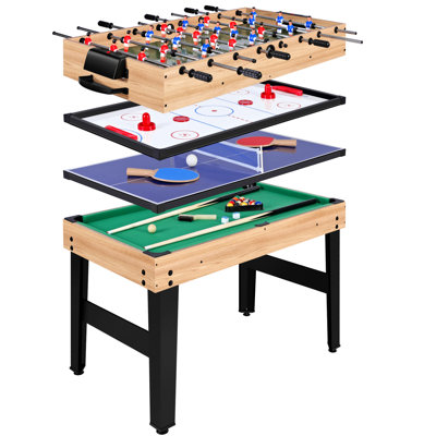 Rioloiuy 48" 12-in-1 Combination Table includes Air Hockey, Foosball, Pool and Table Tennis