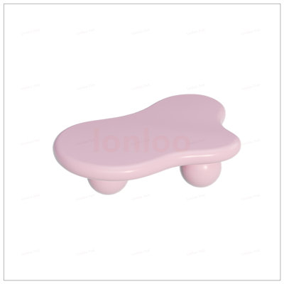 47 Inch Irregular Cloud-Shaped Coffee Table With Pink Legs, Lightweight And Durable For Modern Living Rooms