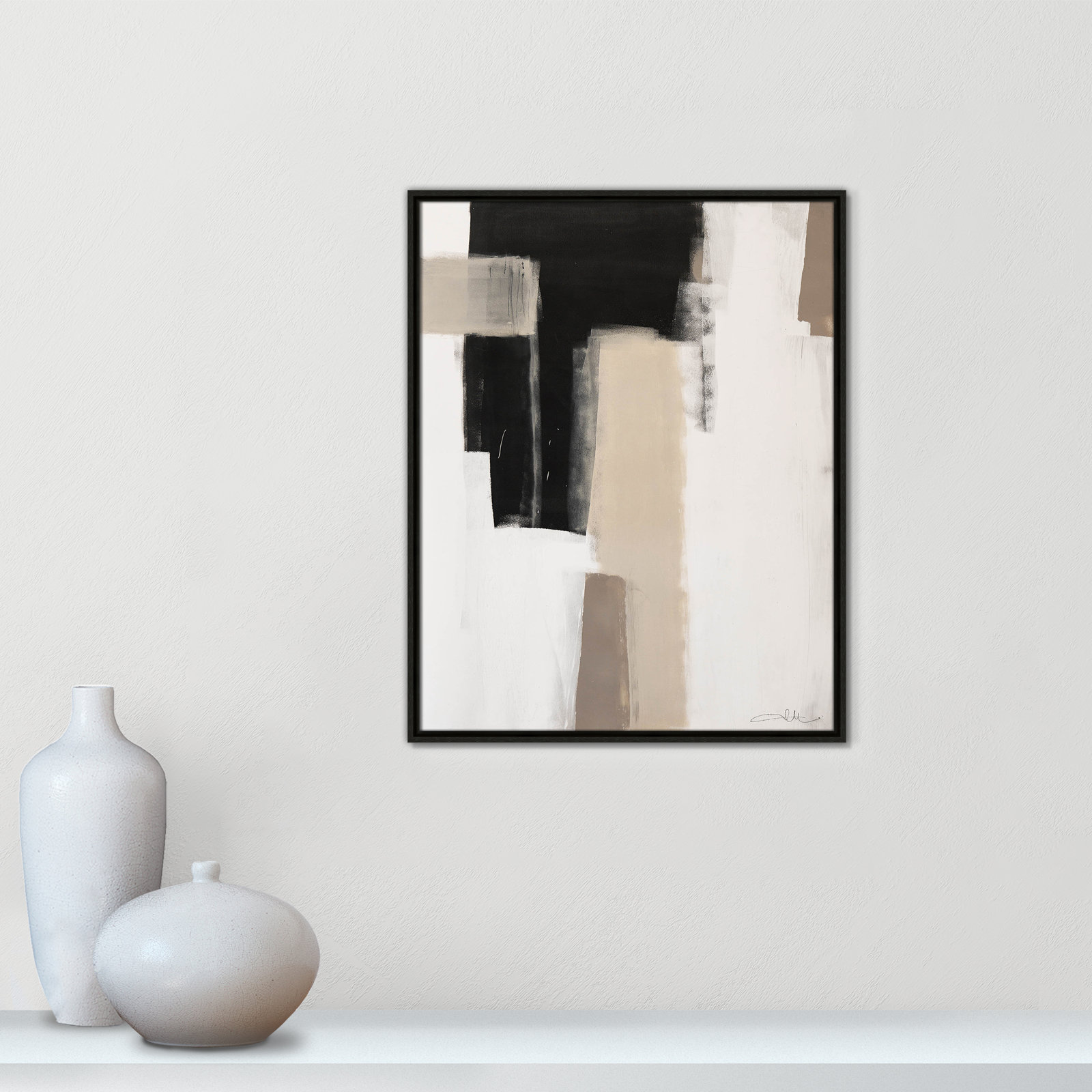 Giverny Earth Scapes I Print, No Mat, Espresso Floater Framed, 29.5" H x 23.5" W x 2" D
