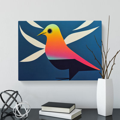 Dove Bird In Abstract Vol.3 - Wrapped Canvas