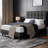 Size Modern Upholstered Bed Frame with Adjustable Square Tufted Headboard-93363909-99170190