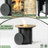 Propane Gas Fire Pit Table, 50000 BTU Round Steel Fire Pit For Outside Patio Deck Garden Courtyard-Black-659861986