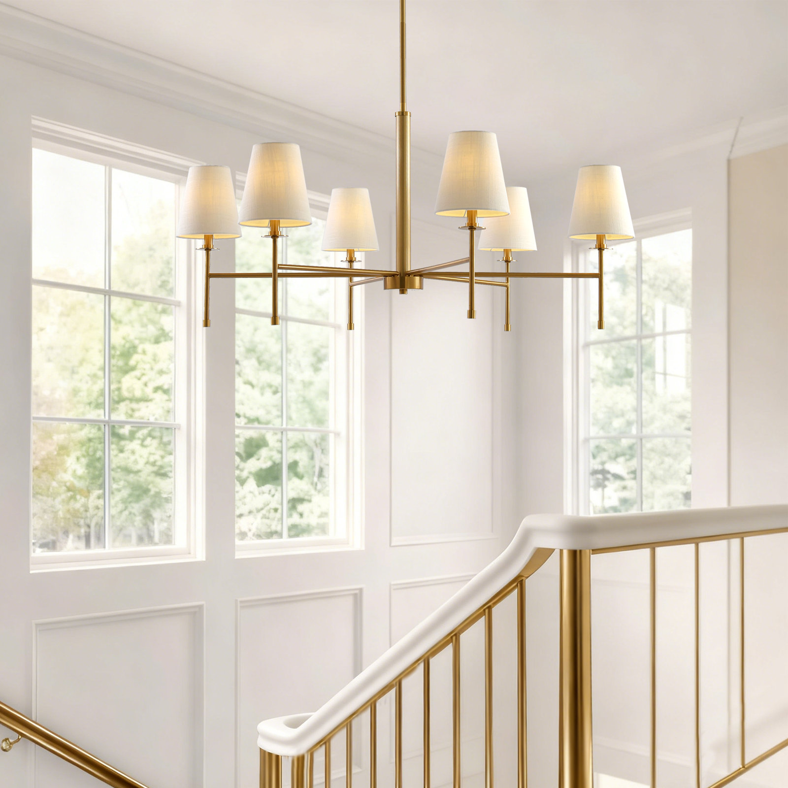 Icarus 6-Light Chandelier, Rose Gold