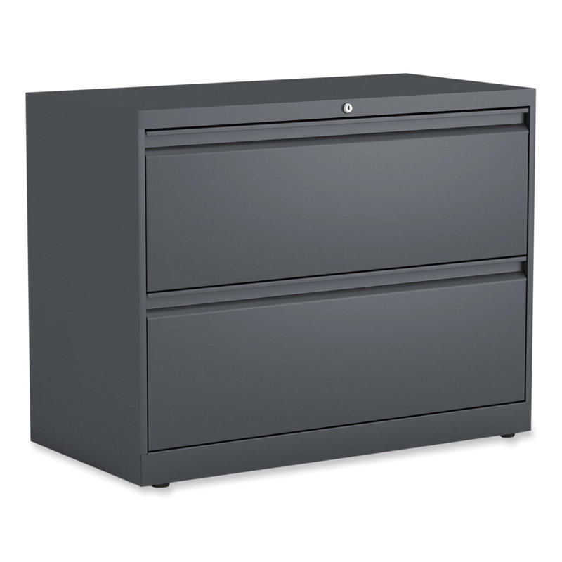 Charcoal Steel 2-Drawer Lockable Lateral File Cabinet