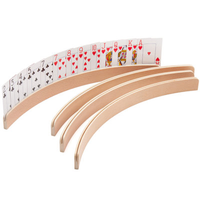 Porte-cartes 17,5 po en bois pour enfants, adultes et personnes âgées. Porte-cartes en bois pour pont Canasta Uno…