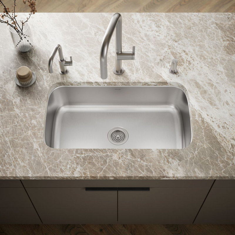 Undertone® 31-1/2" L x 17-3/4" W x 8" Extra-Large Under-Mount Single-Bowl Kitchen Sink