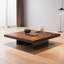 Table basse carrée en bois manufacturé noisette