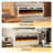 Electric Fireplace Recessed And Wall Mounted, Fireplace Heater With Touch Screen And Remote Control, Adjustable Flame Color, 750w/1500w-3671300-3671301