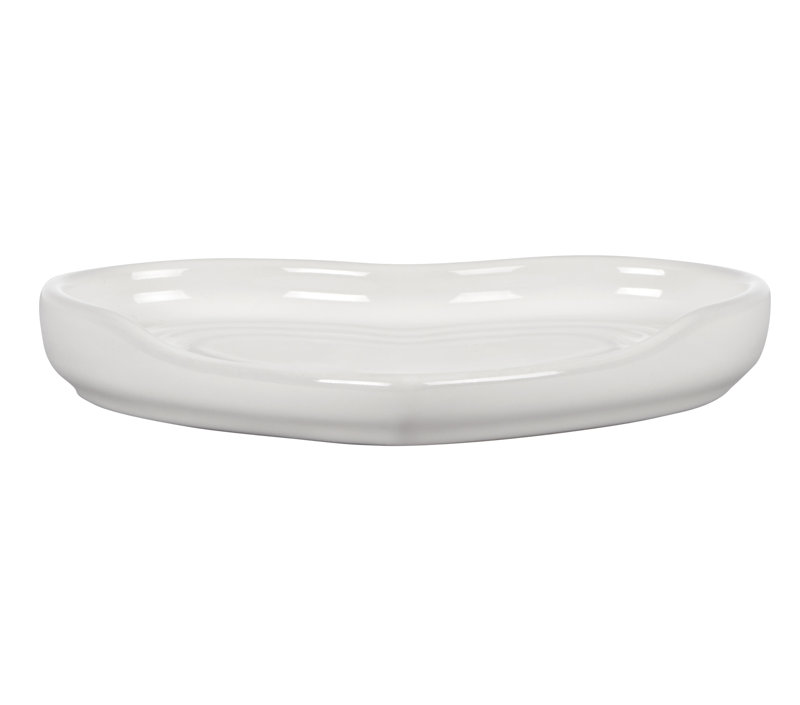 Le Creuset Stoneware Heart Spoon Rest 5 In Cerise, White