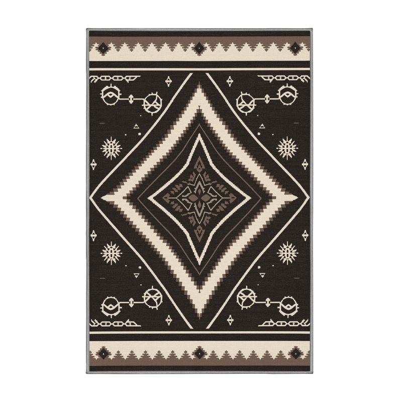 Tapis gris lavable à la machine d'inspiration mondiale Warleigh, 8 x 12
