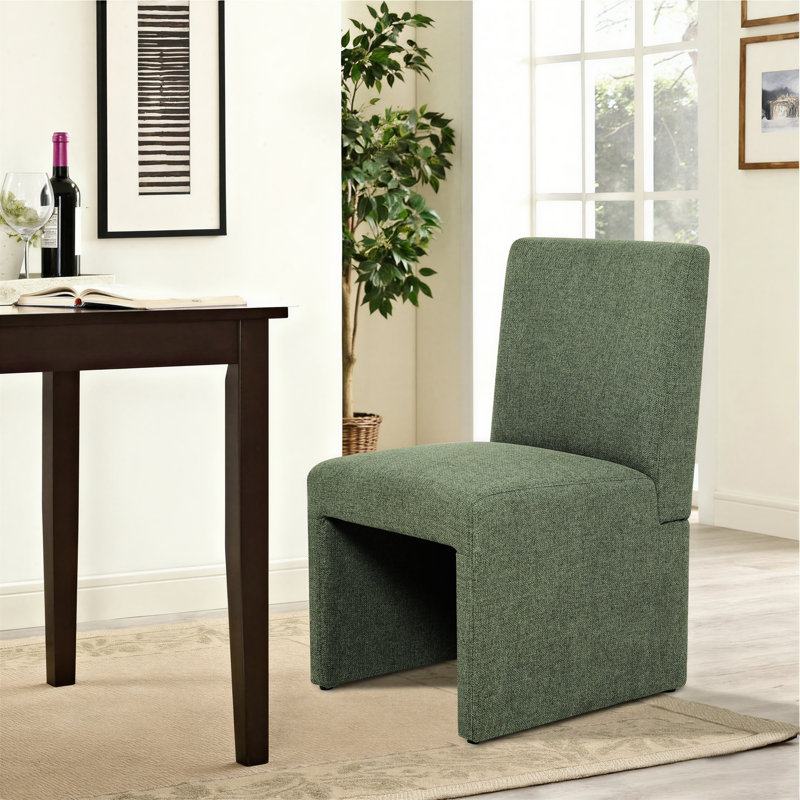 Chaise de salle à manger rembourrée, Vert