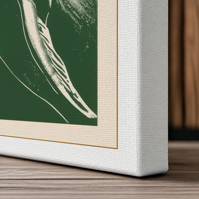 Graceful Seal Study Japandi - Wrapped Canvas, 24x16 - 61.0 x 40.6 cm, White Border