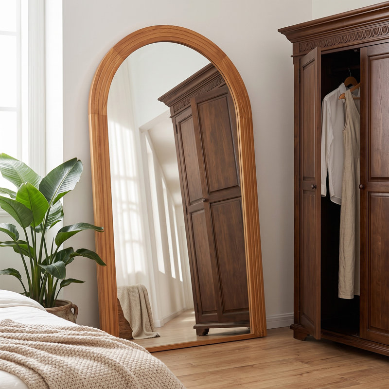 Miroir de plancher 71 po, H 71 po x l 43 po, Chêne
